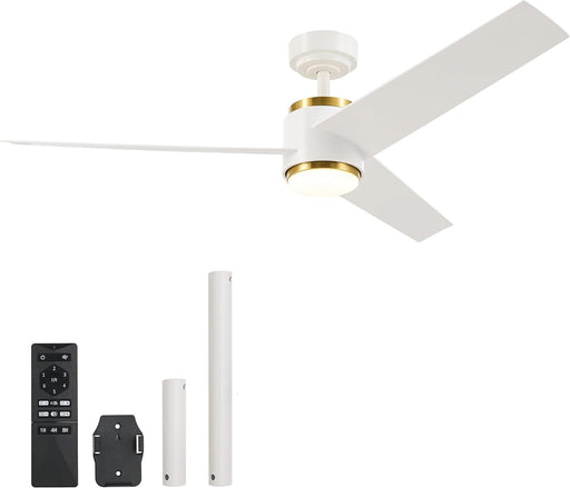 52 in. Outdoor Ceiling Fans with Light and Remote, Indoor Outdoor Reversible Modern Ceiling Fan for Bedroom Patio-1-ErisView