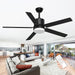 52 in. Outdoor Modern Black Fan, Ceiling Fans with Lights and Remote, Bedroom Ceiling Fans, Porch Fans-10-ErisView
