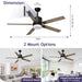 52 in. Outdoor Modern Black Fan, Ceiling Fans with Lights and Remote, Bedroom Ceiling Fans, Porch Fans-22-ErisView