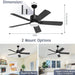 52 in. Outdoor Modern Black Fan, Ceiling Fans with Lights and Remote, Bedroom Ceiling Fans, Porch Fans-30-ErisView