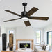 52 in. Outdoor Modern Black Fan, Ceiling Fans with Lights and Remote, Bedroom Ceiling Fans, Porch Fans-33-ErisView