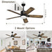 52 in. Outdoor Modern Black Fan, Ceiling Fans with Lights and Remote, Bedroom Ceiling Fans, Porch Fans-38-ErisView