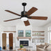 52 in. Outdoor Modern Black Fan, Ceiling Fans with Lights and Remote, Bedroom Ceiling Fans, Porch Fans-41-ErisView