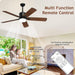 52 in. Outdoor Modern Black Fan, Ceiling Fans with Lights and Remote, Bedroom Ceiling Fans, Porch Fans-43-ErisView