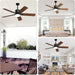 52 in. Outdoor Modern Black Fan, Ceiling Fans with Lights and Remote, Bedroom Ceiling Fans, Porch Fans-47-ErisView