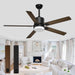 52 in. Outdoor Modern Black Fan, Ceiling Fans with Lights and Remote, Bedroom Ceiling Fans, Porch Fans-48-ErisView