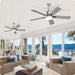 52 in. Outdoor Modern Black Fan, Ceiling Fans with Lights and Remote, Bedroom Ceiling Fans, Porch Fans-56-ErisView