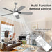 52 in. Outdoor Modern Black Fan, Ceiling Fans with Lights and Remote, Bedroom Ceiling Fans, Porch Fans-57-ErisView