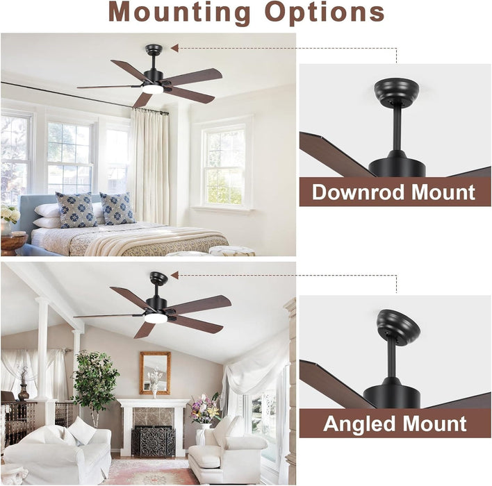 52 in. Quiet Ceiling Fans, Remote Control Ceiling Fan and Light, Stylish Ceiling Fans, 5 Blades Modern Ceiling Fan for Bedroom Living Room Office Patio-6-ErisView