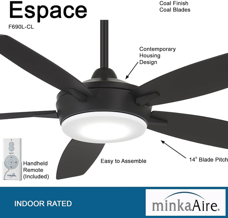 52 in. Recessed Ceiling Fan, Dimmable Ceiling Fan and Light, Home Ceiling Fan-2-ErisView