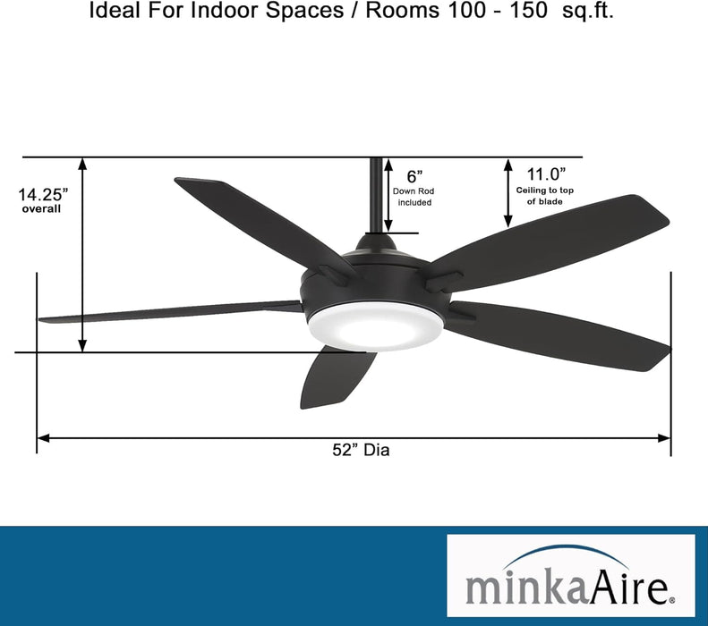 52 in. Recessed Ceiling Fan, Dimmable Ceiling Fan and Light, Home Ceiling Fan-3-ErisView