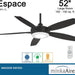 52 in. Recessed Ceiling Fan, Dimmable Ceiling Fan and Light, Home Ceiling Fan-4-ErisView