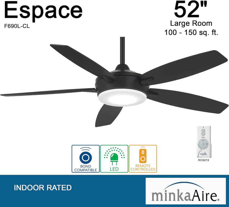 52 in. Recessed Ceiling Fan, Dimmable Ceiling Fan and Light, Home Ceiling Fan-4-ErisView