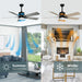 52 in. Remote Control Ceiling Fan and Light, Black Outdoor Ceiling Fan, Nice Ceiling Fans, 5 Blades Outdoor Patio Fans, Porch Ceiling Fans-12-ErisView