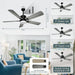 52 in. Remote Control Ceiling Fan and Light, Black Outdoor Ceiling Fan, Nice Ceiling Fans, 5 Blades Outdoor Patio Fans, Porch Ceiling Fans-13-ErisView