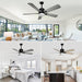 52 in. Remote Control Ceiling Fan and Light, Black Outdoor Ceiling Fan, Nice Ceiling Fans, 5 Blades Outdoor Patio Fans, Porch Ceiling Fans-14-ErisView