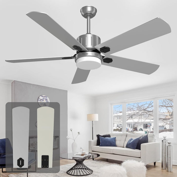 52 in. Remote Control Ceiling Fan and Light, Black Outdoor Ceiling Fan, Nice Ceiling Fans, 5 Blades Outdoor Patio Fans, Porch Ceiling Fans-15-ErisView