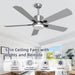 52 in. Remote Control Ceiling Fan and Light, Black Outdoor Ceiling Fan, Nice Ceiling Fans, 5 Blades Outdoor Patio Fans, Porch Ceiling Fans-16-ErisView