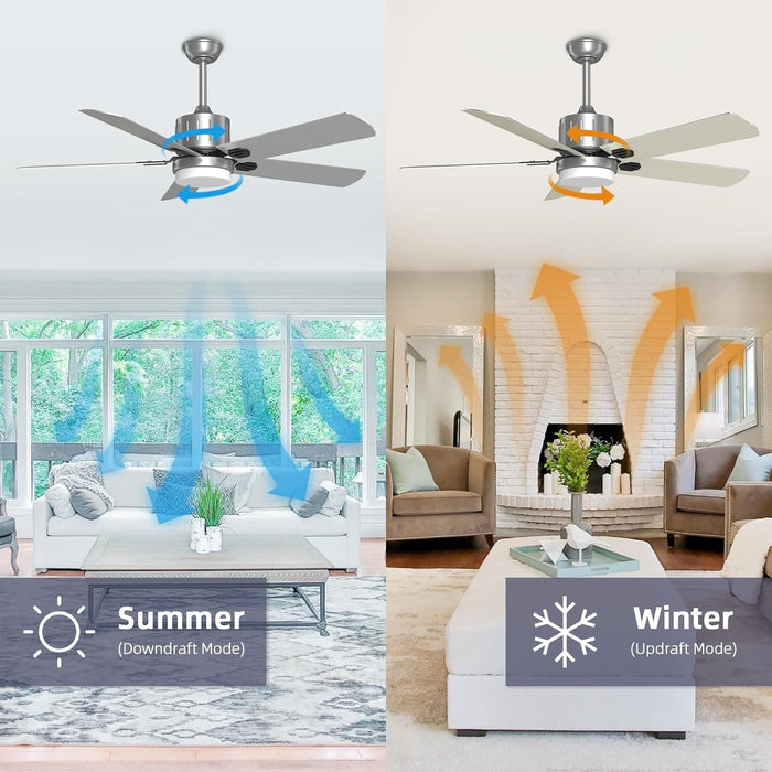 52 in. Remote Control Ceiling Fan and Light, Black Outdoor Ceiling Fan, Nice Ceiling Fans, 5 Blades Outdoor Patio Fans, Porch Ceiling Fans-18-ErisView