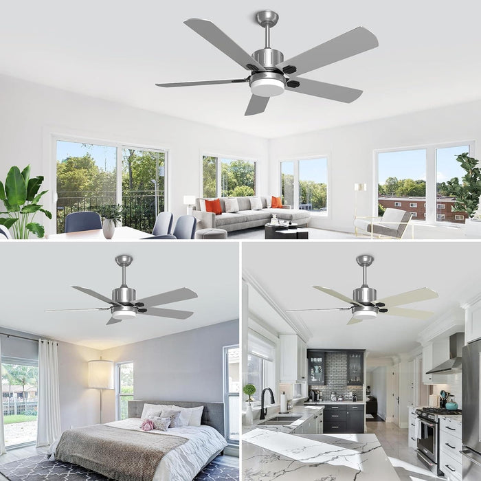 52 in. Remote Control Ceiling Fan and Light, Black Outdoor Ceiling Fan, Nice Ceiling Fans, 5 Blades Outdoor Patio Fans, Porch Ceiling Fans-21-ErisView