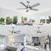 52 in. Remote Control Ceiling Fan and Light, Black Outdoor Ceiling Fan, Nice Ceiling Fans, 5 Blades Outdoor Patio Fans, Porch Ceiling Fans-21-ErisView
