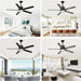 52 in. Remote Control Ceiling Fan and Light, Black Outdoor Ceiling Fan, Nice Ceiling Fans, 5 Blades Outdoor Patio Fans, Porch Ceiling Fans-28-ErisView
