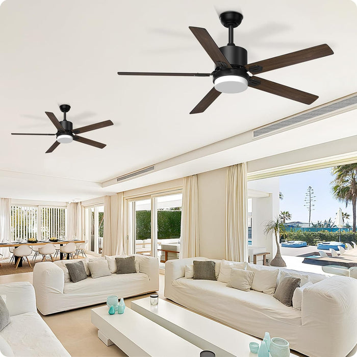 52 in. Remote Control Ceiling Fan and Light, Black Outdoor Ceiling Fan, Nice Ceiling Fans, 5 Blades Outdoor Patio Fans, Porch Ceiling Fans-30-ErisView