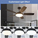 52 in. Remote Control Ceiling Fan and Light, Black Reversible Modern Ceiling Fan for Living Room Kitchen, Outdoor Fan for Patio-4-ErisView
