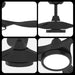 52 in. Remote Control Ceiling Fan and Light, Indoor Reversible Quiet Ceiling Fans, Black Quiet Ceiling Fans-3-ErisView