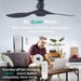 52 in. Remote Control Ceiling Fan and Light, Indoor Reversible Quiet Ceiling Fans, Black Quiet Ceiling Fans-6-ErisView