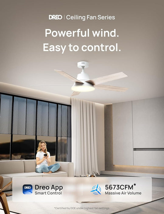 52 in. Remote Control Ceiling Fan and Light,Beautiful Ceiling Fans, Silver Ceiling Fan for Bedroom Living Room-10-ErisView