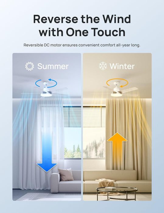 52 in. Remote Control Ceiling Fan and Light,Beautiful Ceiling Fans, Silver Ceiling Fan for Bedroom Living Room-13-ErisView