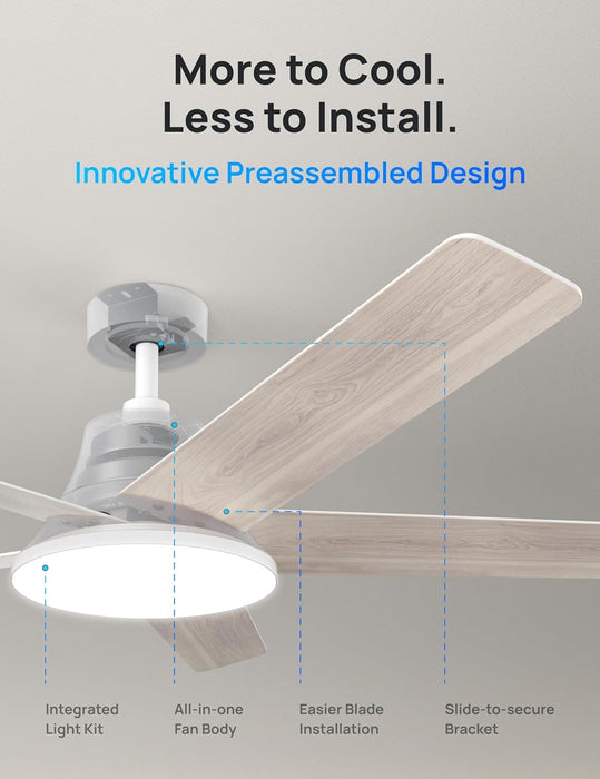 52 in. Remote Control Ceiling Fan and Light,Beautiful Ceiling Fans, Silver Ceiling Fan for Bedroom Living Room-16-ErisView