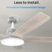 52 in. Remote Control Ceiling Fan and Light,Beautiful Ceiling Fans, Silver Ceiling Fan for Bedroom Living Room-16-ErisView