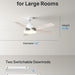 52 in. Remote Control Ceiling Fan and Light,Beautiful Ceiling Fans, Silver Ceiling Fan for Bedroom Living Room-17-ErisView