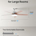 52 in. Remote Control Ceiling Fan and Light,Beautiful Ceiling Fans, Silver Ceiling Fan for Bedroom Living Room-8-ErisView