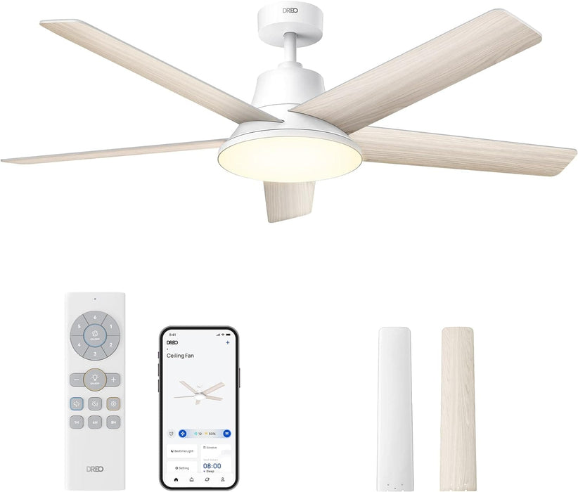 52 in. Remote Control Ceiling Fan and Light,Beautiful Ceiling Fans, Silver Ceiling Fan for Bedroom Living Room-9-ErisView