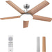 52 in. Remote Control Ceiling Fan and Light,Beautiful Ceiling Fans, Silver Ceiling Fan for Bedroom Living Room-1-ErisView