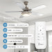 52 in. Remote Control Ceiling Fan with Light, Brushed Nickel Ceiling Fan, 5 Blade Ceiling Fan-2-ErisView