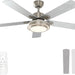 52 in. Remote Control Ceiling Fan with Light, Brushed Nickel Ceiling Fan, 5 Blade Ceiling Fan-1-ErisView