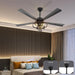 52 in. Remote Control Fan Control, Reversible Quiet Ceiling Fans, Outdoor Fan for Patio, Ceiling Fan for Bedroom Living Room-2-ErisView