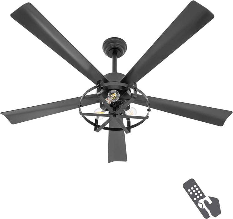 52 in. Remote Control Fan Control, Reversible Quiet Ceiling Fans, Outdoor Fan for Patio, Ceiling Fan for Bedroom Living Room-1-ErisView