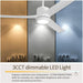 52 in. Reversible Ceiling Fan, Mini White Ceiling Fan with Lights and Remote-3-ErisView