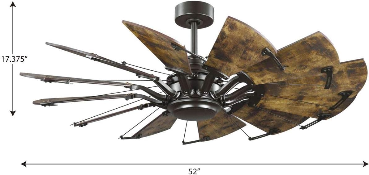 52 in. Reversible DC Ceiling Fan, Farmhouse Bronze Ceiling Fan -14-ErisView