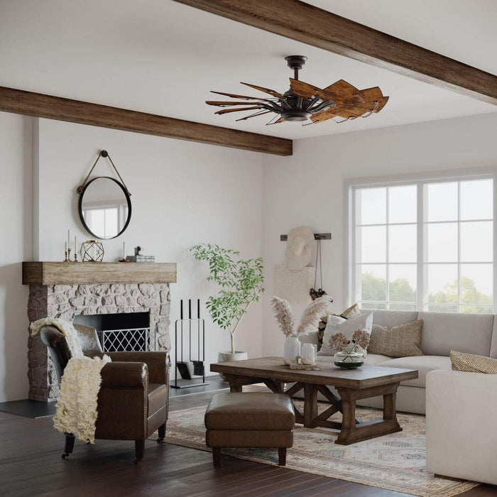 52 in. Reversible DC Ceiling Fan, Farmhouse Bronze Ceiling Fan -2-ErisView