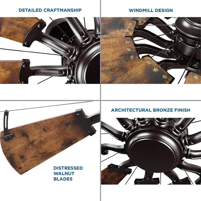 52 in. Reversible DC Ceiling Fan, Farmhouse Bronze Ceiling Fan -9-ErisView
