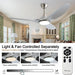 52 in. Reversible Quiet Remote Control Ceiling Fan and Light, Indoor 3 Blade Modern Ceiling Fan for Bedroom Living Room, Porch Fans-2-ErisView