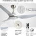 52 in. Reversible Quiet Remote Control Ceiling Fan and Light, Indoor 3 Blade Modern Ceiling Fan for Bedroom Living Room, Porch Fans-5-ErisView
