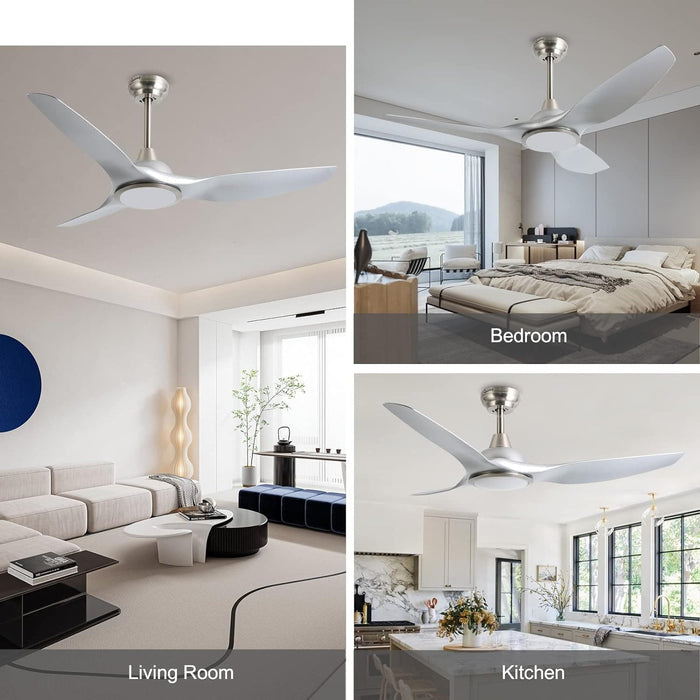 52 in. Reversible Quiet Remote Control Ceiling Fan and Light, Indoor 3 Blade Modern Ceiling Fan for Bedroom Living Room, Porch Fans-6-ErisView