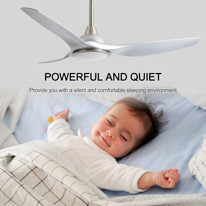 52 in. Reversible Quiet Remote Control Ceiling Fan and Light, Indoor 3 Blade Modern Ceiling Fan for Bedroom Living Room, Porch Fans-7-ErisView